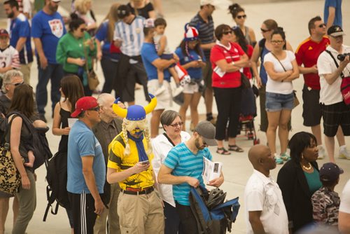 FIFA fans line up to see the Nigeria vs. Sweden game at the Investors Group Field on Monday, June 8, 2015. Mikaela MacKenzie / Winnipeg Free Press
