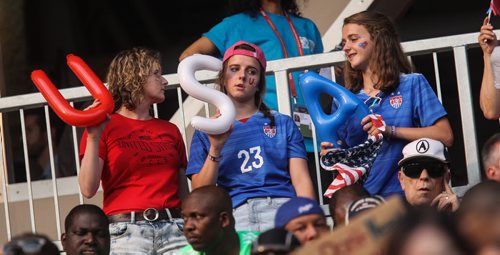 USA fans during half time at the USA vs. Australia game of FIFA Women's World Cup soccer action in Winnipeg on Monday, June 8, 2015. 150608 - Monday, June 08, 2015 -  MIKE DEAL / WINNIPEG FREE PRESS