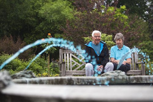 Juan (left) and Meryl Torregrosa enjoy the morning in Assiniboine Park in Winnipeg on Tuesday, June 9, 2015.  They walk in the park every day, and have been married for 46 years. Mikaela MacKenzie / Winnipeg Free Press