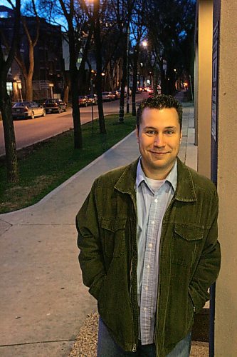 BORIS MINKEVICH / WINNIPEG FREE PRESS  071112 Glenn Finockio poses for a photo where he lives downtown. He is the winner of some contest Lindor was doing on what is good and bad about the city.