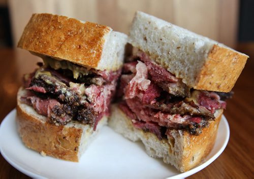 Sherbrook Street Deli  102 Sherbrook St-smoked meat sandwich -See Marion Warhaft restaurant review- June 09, 2015   (JOE BRYKSA / WINNIPEG FREE PRESS)