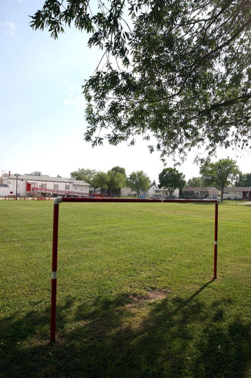 LOCAL -Some soccer fields around the city shot for story on neglect of such public areas. Bord-Aire Commnity Centre at 471 Hampton St. has some big trees that hang over and have some damage. BORIS MINKEVICH/WINNIPEG FREE PRESS June 9, 2015