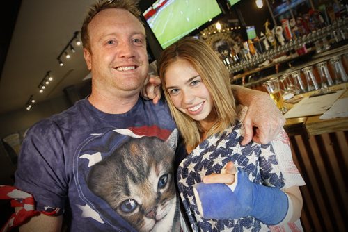June 9, 2015 - 150909  -  Americans Russ Davis and Jade Santanauro from Connecticut came up to Winnipeg to support their team at the FIFA Women's World Cup Tuesday, June 9, 2015. John Woods / Winnipeg Free Press