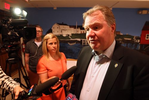 A bunch of Swedish people are at the Scandanavian Cultural Centre at 764 Erin St. Kirbyson story. Karl-Erik Nilsson Swedish Football Association, President. BORIS MINKEVICH/WINNIPEG FREE PRESS June 12, 2015