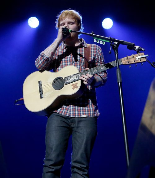 Ed Sheeran performs at MTS Centre, Friday, June 12, 2015. (TREVOR HAGAN/WINNIPEG FREE PRESS)