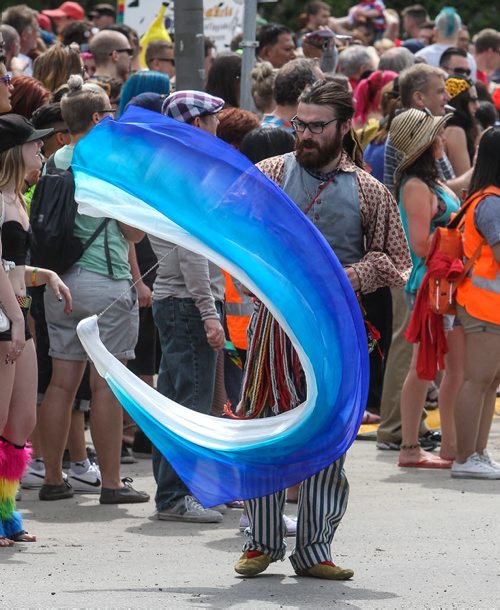 Hundreds showed up to take part in the 28th Anniversary of the Winnipeg Pride Parade Sunday afternoon. 150614 - Sunday, June 14, 2015 -  MIKE DEAL / WINNIPEG FREE PRESS