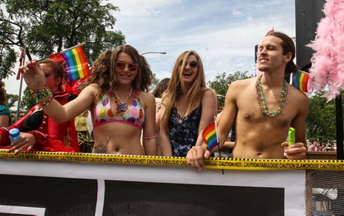 Hundreds showed up to take part in the 28th Anniversary of the Winnipeg Pride Parade Sunday afternoon. 150614 - Sunday, June 14, 2015 -  MIKE DEAL / WINNIPEG FREE PRESS