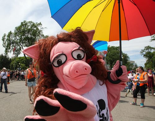 Hundreds showed up to take part in the 28th Anniversary of the Winnipeg Pride Parade Sunday afternoon. 150614 - Sunday, June 14, 2015 -  MIKE DEAL / WINNIPEG FREE PRESS