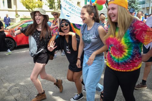 Hundreds showed up to take part in the 28th Anniversary of the Winnipeg Pride Parade Sunday afternoon. 150614 - Sunday, June 14, 2015 -  MIKE DEAL / WINNIPEG FREE PRESS