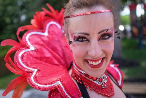 Mary Pidlaski is all smiles as she takes part in the 28th Anniversary of the Winnipeg Pride Parade Sunday afternoon. 150614 - Sunday, June 14, 2015 -  MIKE DEAL / WINNIPEG FREE PRESS