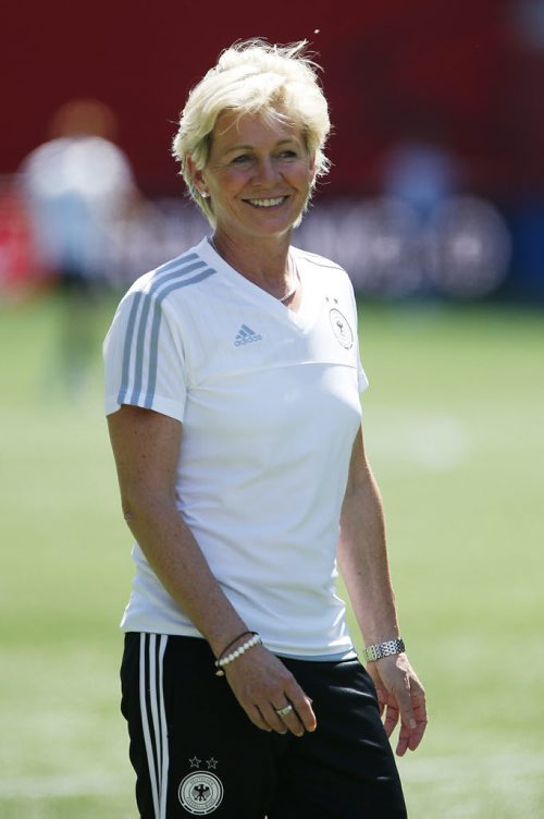 June 14, 2015 - 150614  -  Germany's head coach Silvia Neid watches over her players during practice in Winnipeg Sunday, June 14, 2015. John Woods / Winnipeg Free Press