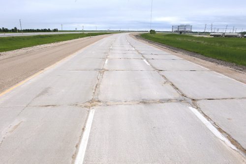 Ste. Agathe, MB. General photos of crumbling roads Hwy 75. Dan Lett feature on hwy construction - comparing canada/US. BORIS MINKEVICH/WINNIPEG FREE PRESS June 25, 2014