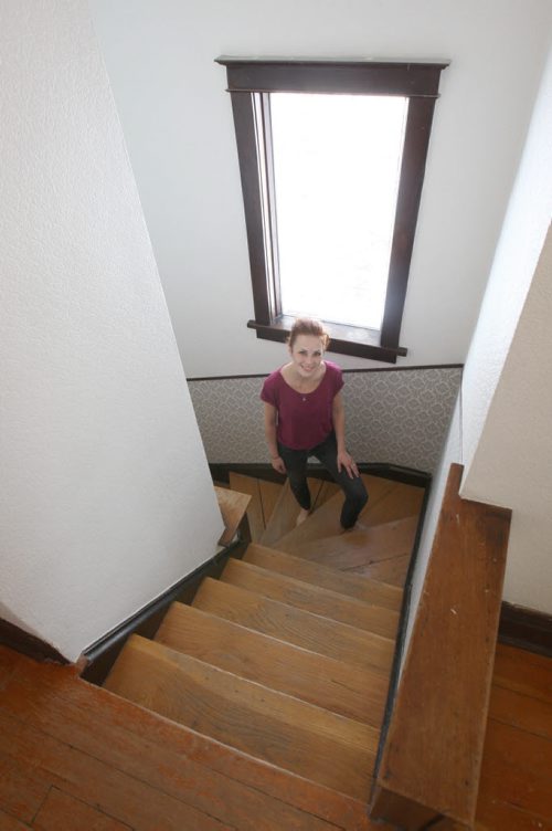 295 Aubrey Street in Wolseley.- Stairway to second level- See Todd Lewys story- June 16, 2015   (JOE BRYKSA / WINNIPEG FREE PRESS)