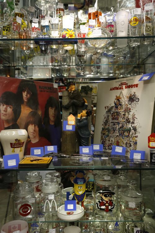 Sunday, This City.  The location is The Rec Room, 377 Henderson Hwy (lower level),  the owners are Glenn and Vera Maskiw.  The display case has something for everyone.   Dave Sanderson story.   Wayne Glowacki / Winnipeg Free Press June 17  2015