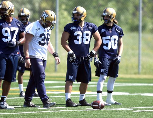 WINNIPEG BLUE BOMBERS PRACTICE - #38 Ettore Lattanzio.  BORIS MINKEVICH/WINNIPEG FREE PRESS June 17, 2015