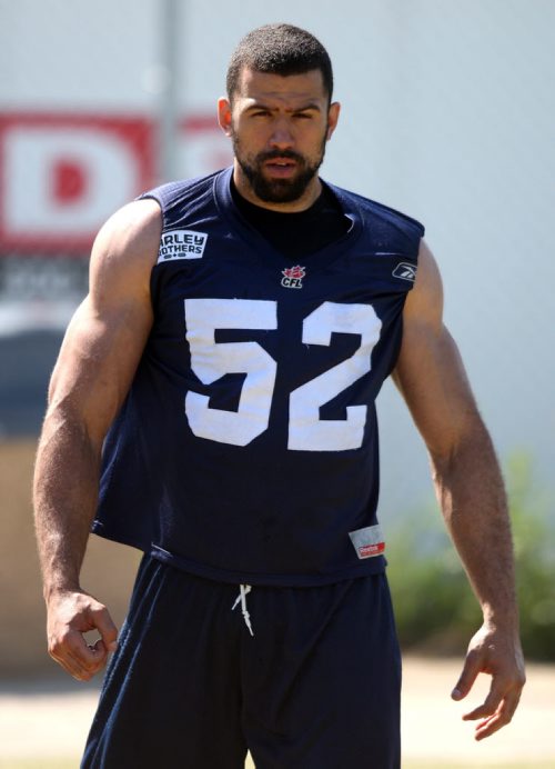 WINNIPEG BLUE BOMBERS PRACTICE - #52 Louie Richardson.  BORIS MINKEVICH/WINNIPEG FREE PRESS June 17, 2015