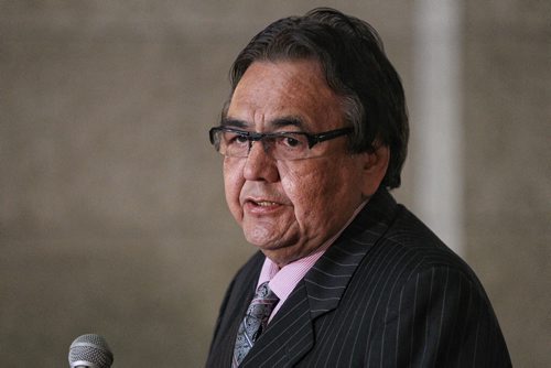 Aboriginal and Northern Affairs Minister Eric Robinson speaks during the ceremony honouring the '60's Scoop survivors takes place in the rotunda of the Manitoba Legislative Building Thursday.  150618 June 18, 2015 MIKE DEAL / WINNIPEG FREE PRESS