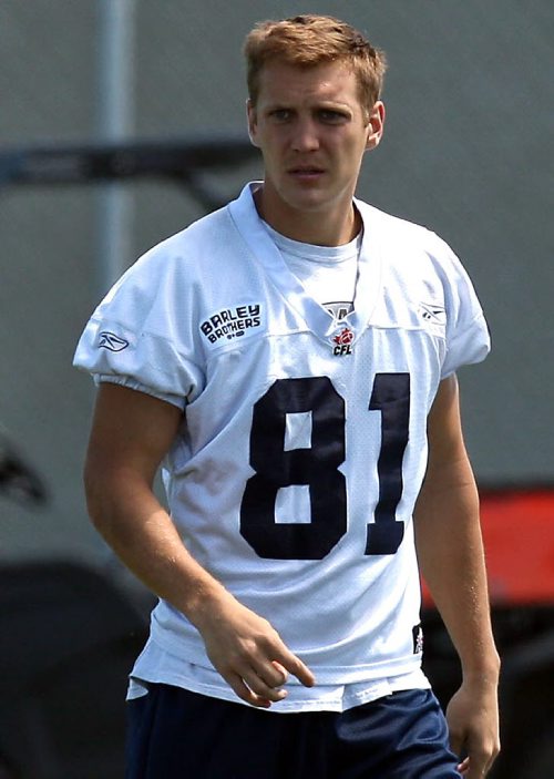 WINNIPEG BLUE BOMBERS WALK THROUGH PRACTICE -#81Kris Bastien. BORIS MINKEVICH/WINNIPEG FREE PRESS June 18, 2015