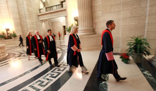 A solemn procession of Judges enters Legislative Chamber for Lt Governor Janice Filmon's swearing in ceremony Friday. See story. June 19, 2015 - (Phil Hossack / Winnipeg Free Press)