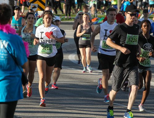 Participants in the Manitoba Marathon at the beginning of their day at the start of the race outside the IGF Stadium on Chancellor Matheson Road Sunday morning. 150621 - Sunday, June 21, 2015 -  MIKE DEAL / WINNIPEG FREE PRESS