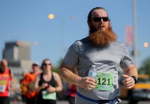 Runners on Main Street. Participants in the Manitoba Marathon, Sunday, June 21, 2015. (TREVOR HAGAN/WINNIPEG FREE PRESS)