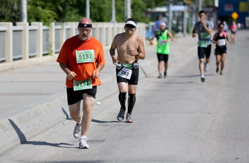 On St.Mary's road. Participants in the Manitoba Marathon, Sunday, June 21, 2015. (TREVOR HAGAN/WINNIPEG FREE PRESS)