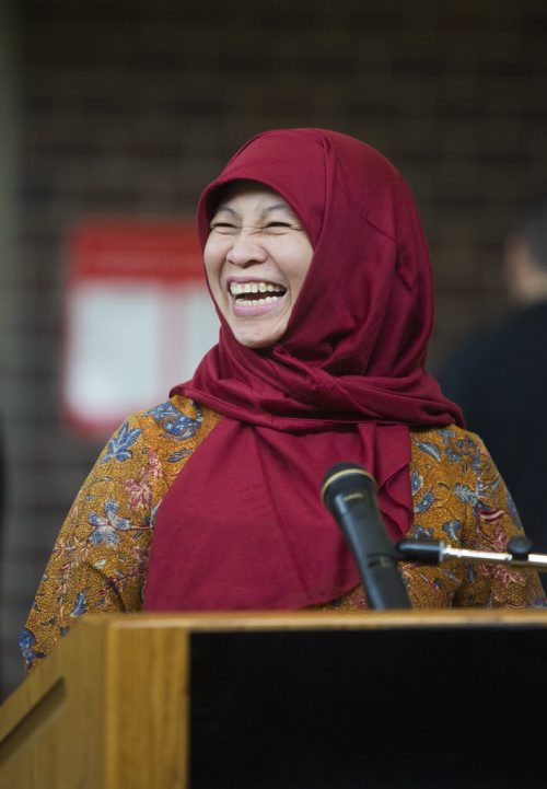 Indonesian Central Bank representative Herini Mulyana speaks at a symbolic flag-raising ceremony at the Royal Canadian Mint in Winnipeg on Monday, June 22, 2015.  The mint will now be making coins for Indonesia. Mikaela MacKenzie / Winnipeg Free Press