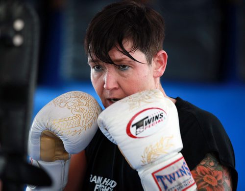 TRAINING BASKET : Trisha Sammons, a two-time Canadian Muay Thai champion trains Monday at Winnipeg's Women's KickBoxing. See Scott Billeck's story. June 22, 2015 - (Phil Hossack / Winnipeg Free Press)
