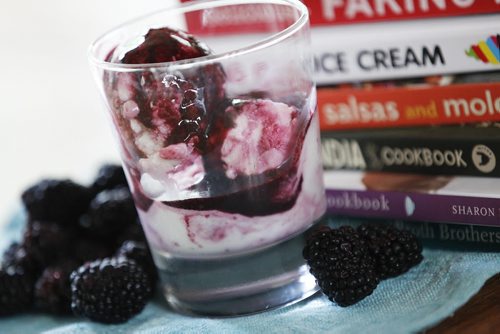 June 22, 2015 - 150621  - Food Front - Lemon-blackberry swirl frozen yogurt - Monday, June 22, 2015. John Woods / Winnipeg Free Press
