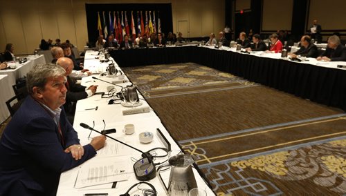 At left, Ontario Environment and Climate Change Minister Glen Murray at the Canadian Council of Ministers of the Environment meeting in Winnipeg.   Mary Agnes Welch / Larry Kusch stories. Wayne Glowacki / Winnipeg Free Press June 23  2015