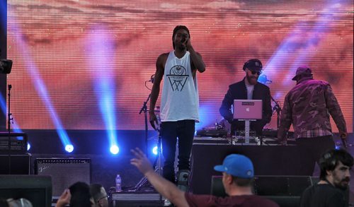 Members of The Lytics perform on the Festival Stage at The Forks during the United Way 50th Anniversary concert, One Night For Winnipeg.  150624 June 24, 2015 MIKE DEAL / WINNIPEG FREE PRESS