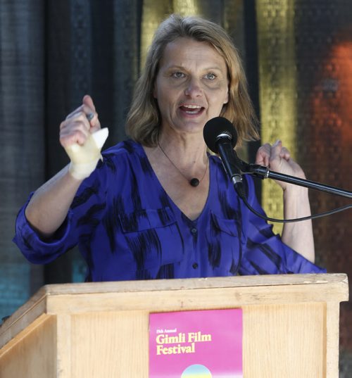 2015 Gimli Film Festival Director Leona Johnson at the news conference at The Forks Thursday for the announcement of this year's films.  Randall King story  Wayne Glowacki / Winnipeg Free Press June 25  2015
