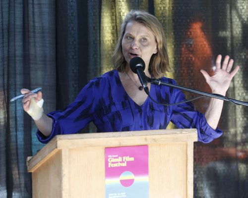 2015 Gimli Film Festival Director Leona Johnson at the news conference at The Forks Thursday for the announcement of this year's films.  Randall King story  Wayne Glowacki / Winnipeg Free Press June 25  2015