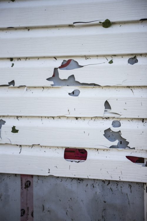 A severe storm in Roseisle, Manitoba damaged houses, cars, and crops on Saturday, June 27, 2015.   Mikaela MacKenzie / Winnipeg Free Press