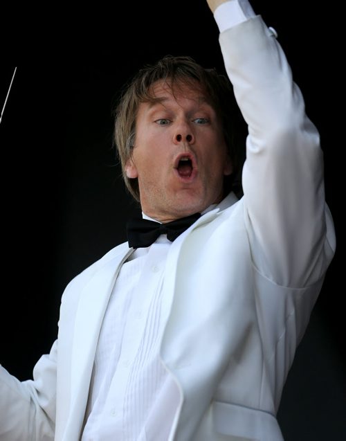 Alexander Mickelthwate, conductor of the WSO, as they perform in Assiniboine Park, Sunday, June 28, 2015. (TREVOR HAGAN/WINNIPEG FREE PRESS)