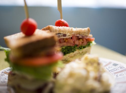 The clubhouse sandwich at Cafe 1958, a retro-styled cafe in Wolseley, on Monday, June 29, 2015.   Mikaela MacKenzie / Winnipeg Free Press