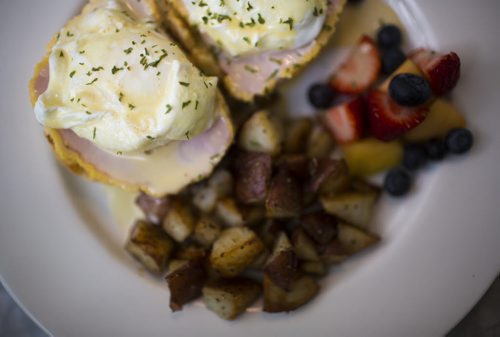 The eggs benny at Cafe 1958, a retro-styled cafe in Wolseley, on Monday, June 29, 2015.   Mikaela MacKenzie / Winnipeg Free Press