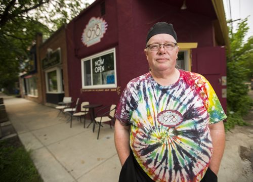 Ross Jeffers, owner of Cafe 1958, in front of his retro-styled cafe in Wolseley on Monday, June 29, 2015.   Mikaela MacKenzie / Winnipeg Free Press