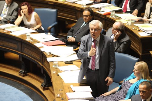 Manitoba Premier Greg Selinger responds to questions during last day of session at the Leg Tuesday afternoon before summer break.  June 30,, 2015 Ruth Bonneville / Winnipeg Free Press