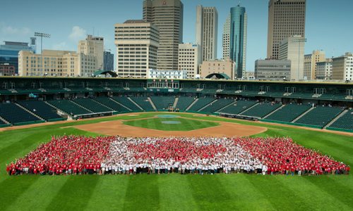 Canadian flag made up by people. DAN HARPER PHOTO  JULY 1, 2015