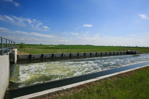 The canal south west of Minnewaukan, North Dakota that carries water from Devil's Lake to the Sheyenne River watershed, and eventually Red River basin. See story by Mary Agnes Welch June 19, 2015 - MELISSA TAIT / WINNIPEG FREE PRESS