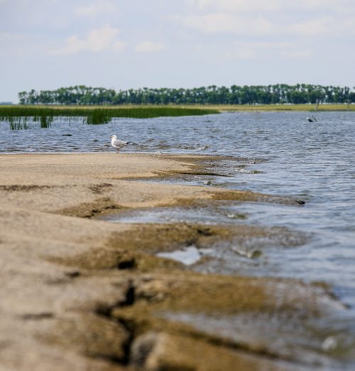 In Minnewaukan, ND the main old highway 281 has been completely flooded for years as the water levels of Devil's Lake rose. See story by Mary Agnes Welch June 19, 2015 - MELISSA TAIT / WINNIPEG FREE PRESS