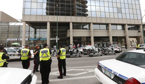 Police outside 444 St Mary Ave. in downtown Winnipeg after an explosion at a law office on River Ave. earlier Friday. Bill Redekop story. Wayne Glowacki / Winnipeg Free Press July 3  2015