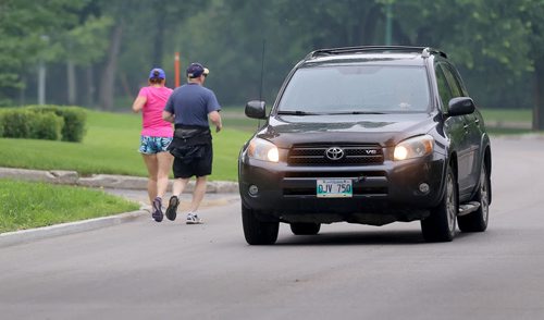 Vehicle traffic on Wellington Crescent is supposed to be limited only one block, Sunday, July 5, 2015. (TREVOR HAGAN/WINNIPEG FREE PRESS)