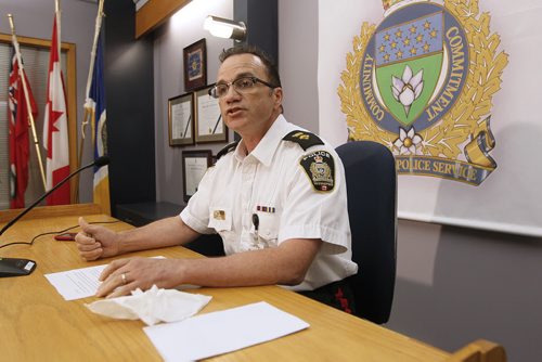 July 5, 2015 - 150705  -  Winnipeg Police superintendent Danny Smyth addresses media in relation to a "person of interest" that they have in custody in relation to a recent explosion and other incidents in Winnipeg Sunday, July 5, 2015. John Woods / Winnipeg Free Press