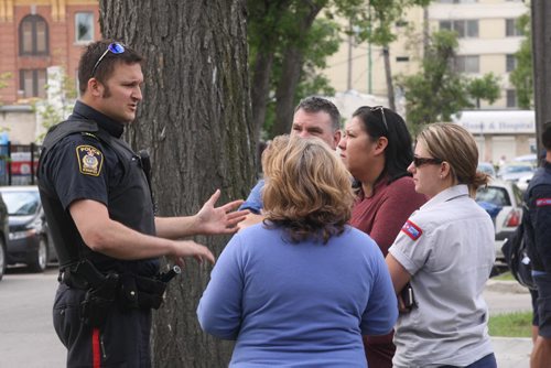 Winnipeg Fire/RCMP and Winnipeg Police responded Monday morning to the Can Post building on McDermot to inspect a suspicious package- It turned out to be a DVD and not a explosive package-( See Bill Redekop story) - July 06, 2015   (JOE BRYKSA / WINNIPEG FREE PRESS)