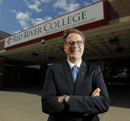 Red River Colleges (RRC) Board of Governors has named Paul Vogt as the institutions fifth president and CEO effective Aug. 17. Here he is photographed at the front of the school on Notre Dame. BORIS MINKEVICH/WINNIPEG FREE PRESS July 6, 2015