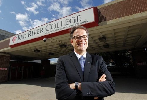 Red River Colleges (RRC) Board of Governors has named Paul Vogt as the institutions fifth president and CEO effective Aug. 17. Here he is photographed at the front of the school on Notre Dame. BORIS MINKEVICH/WINNIPEG FREE PRESS July 6, 2015