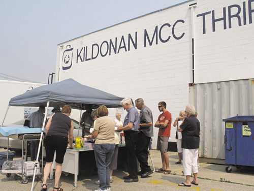Canstar Community News June 29, 2015 - The Kildonan Mennonite Thrift Shop welcomed new COO Robin Searle with a barbeque at the KMTS Monday afternoon. (SHELDON BIRNE/CANSTAR COMMUNITY NEWS/THE HERALD).