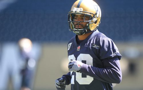 Blue Bomber DB  # 20 Johnny Adams,   practices with team at Investors Group Field Tuesday.  July 07, 2015 Ruth Bonneville / Winnipeg Free Press